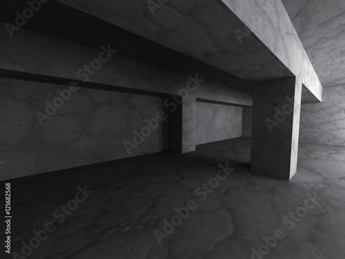 Empty dark abstract concrete basement room interior background