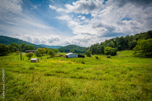 View of a farm in the rural Shenandoah Valley of Virginia.