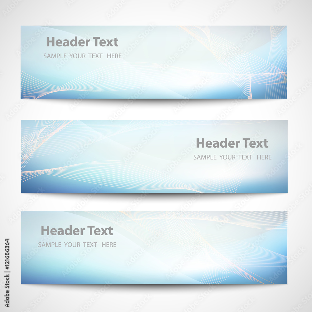 Fototapeta premium Abstract header blue wave white vector design