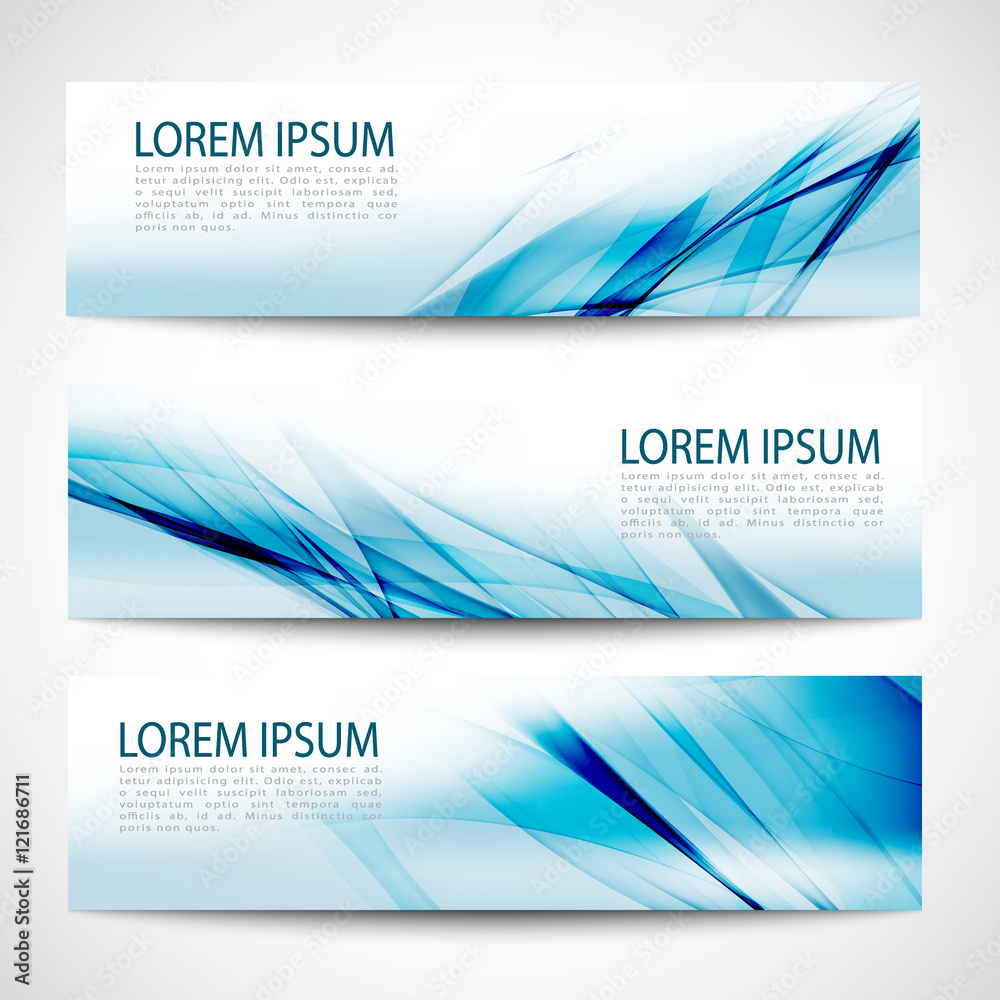 Fototapeta premium Abstract header blue wave white vector design