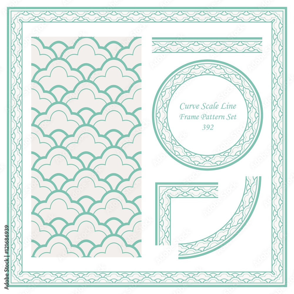 Poster Vintage Border Pattern 393 Curve Scale Line – Wall Art | UkPosters