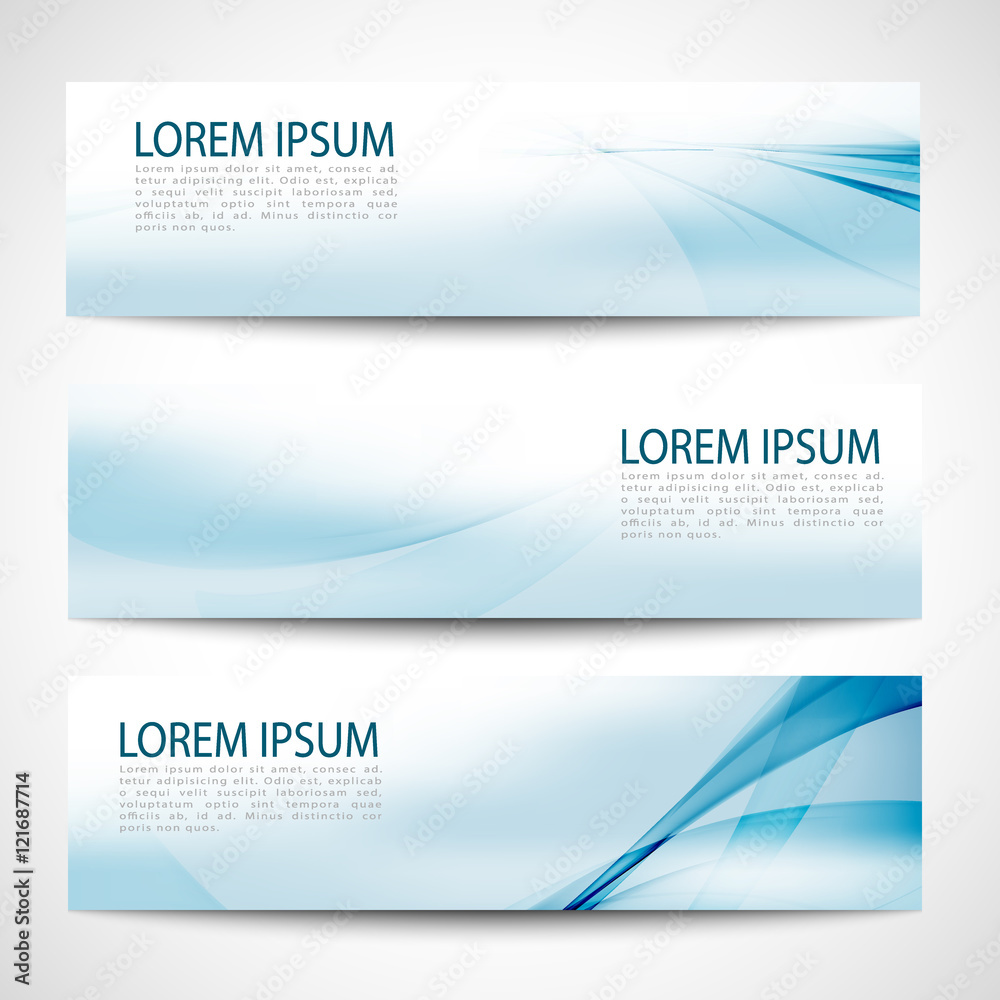 Fototapeta premium Abstract header blue wave white vector design
