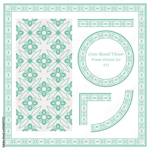 Vintage Border Pattern 431 ross Round Flower