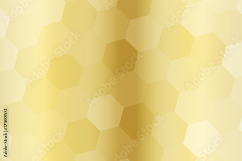 fantasy hexagons on a gold color background. vector.