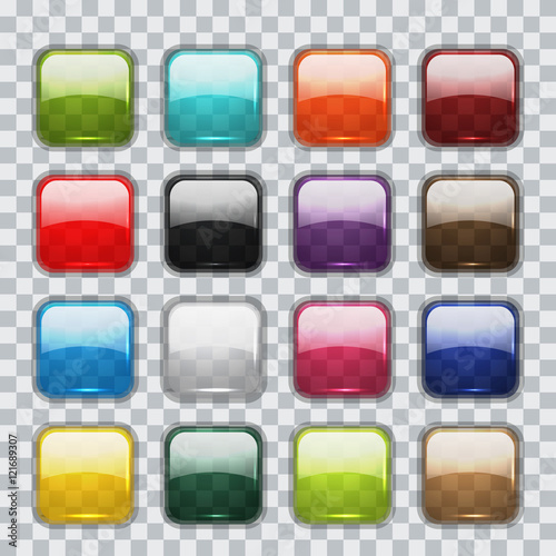 Set of glossy button icons for your design