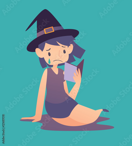 Sad Witch Reading