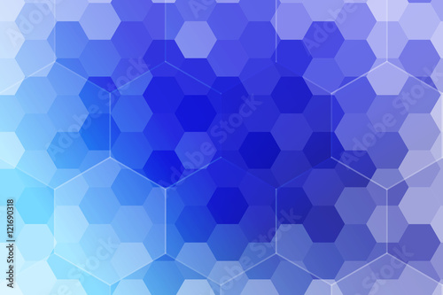 fantasy hexagons on a blue color background. vector.