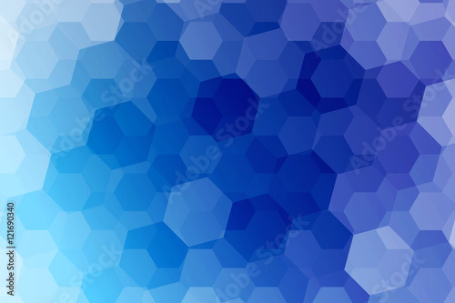 fantasy hexagons on a blue color background. vector.