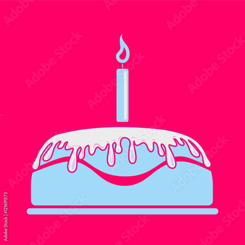 Birthday card with cake, tort urodzinowy