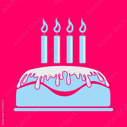 Birthday card with cake, tort urodzinowy