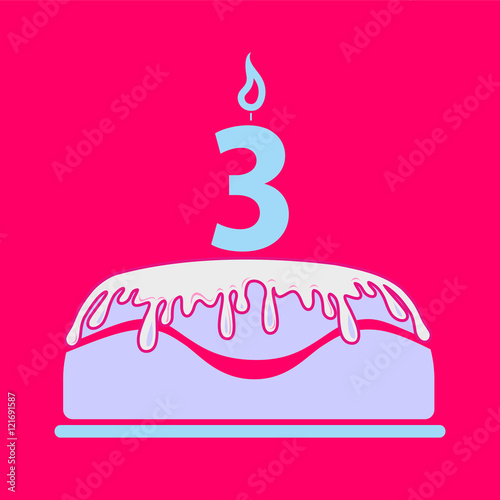 Birthday card with cake, tort urodzinowy
