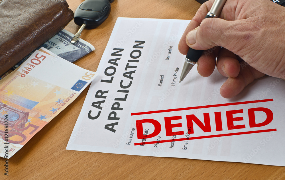 form car loan application is on the table