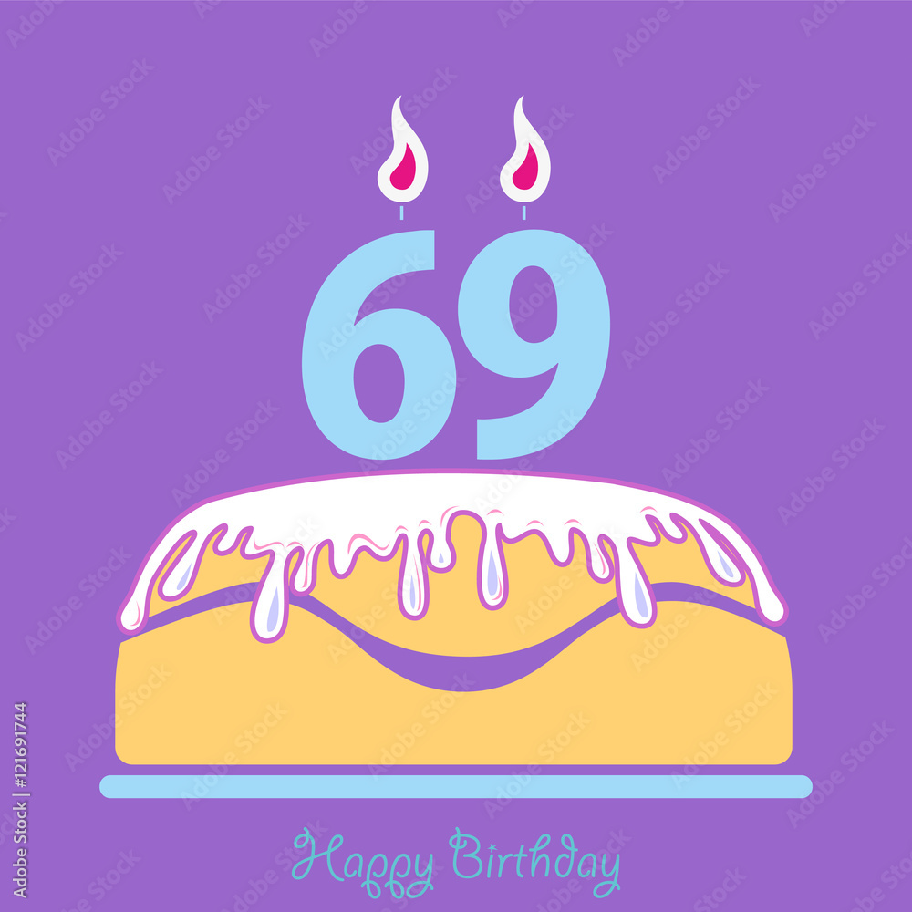 tort urodzinowy, Birthday card with cake - obrazy, fototapety, plakaty 
