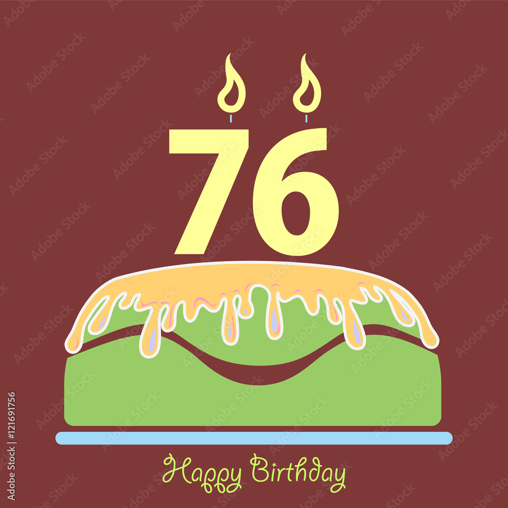 tort urodzinowy, Birthday card with cake - obrazy, fototapety, plakaty 
