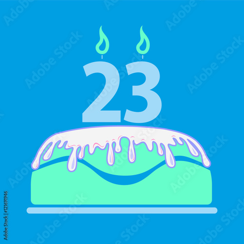tort urodzinowy, Birthday card with cake