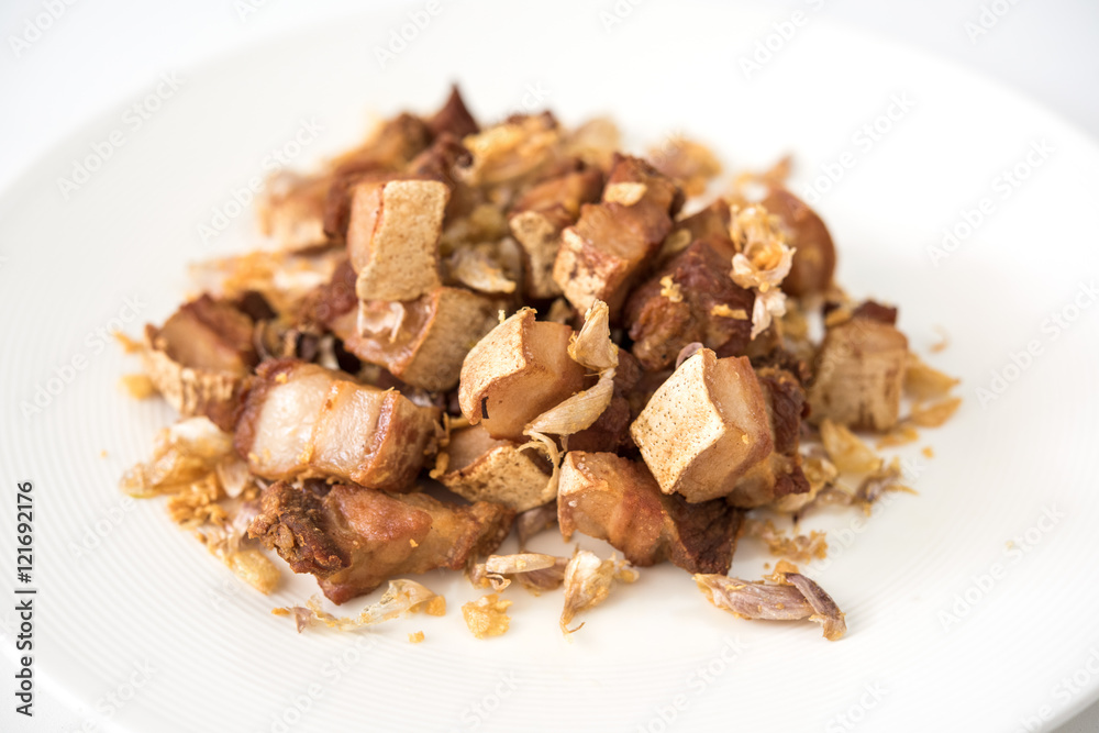 Fried Pork Belly with Garlic Fried Pork Belly with Garlic