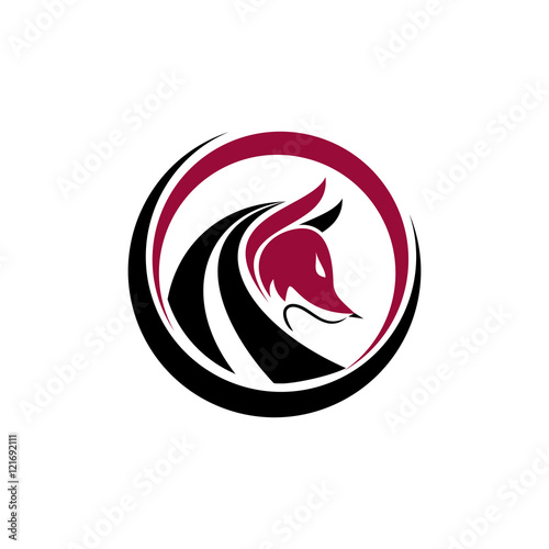 Road Fox Logo Vector Image Icon