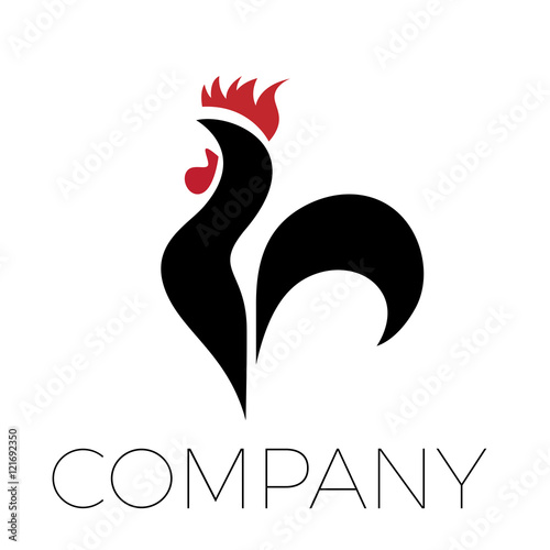 Vector sign abstract rooster