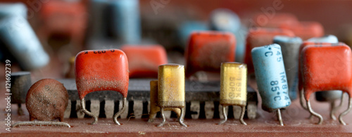 фотографія Part of old vintage printed circuit board