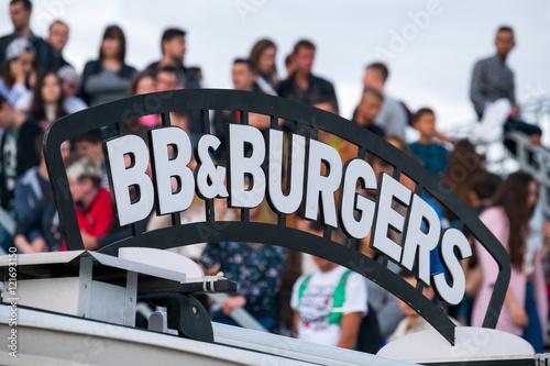 Foodtrack bbq and burgers signboard  photo