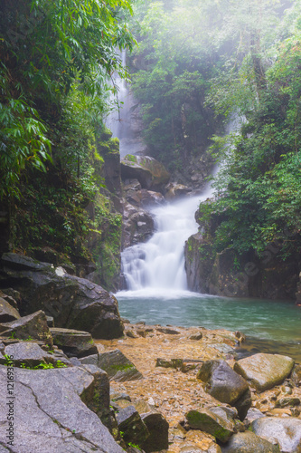 Amazing beautiful waterfalls in deep forest at Phlio Waterfall