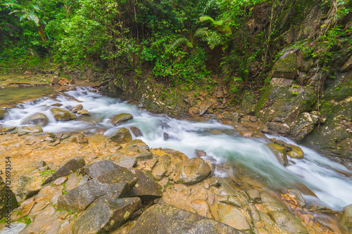 Amazing beautiful waterfalls in deep forest at Phlio Waterfall in Namtokphlio national park,Chantaburi Province, Thailand. photo