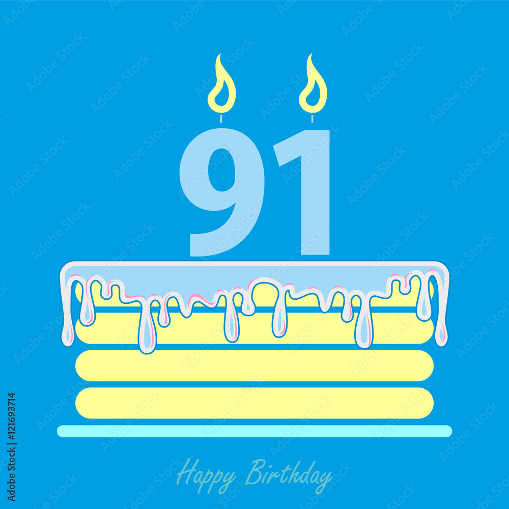 Fototapeta premium Birthday card with cake