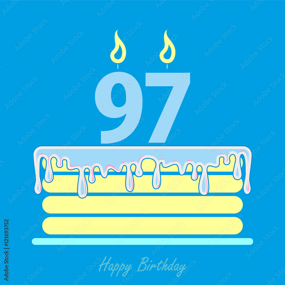 Fototapeta premium Birthday card with cake