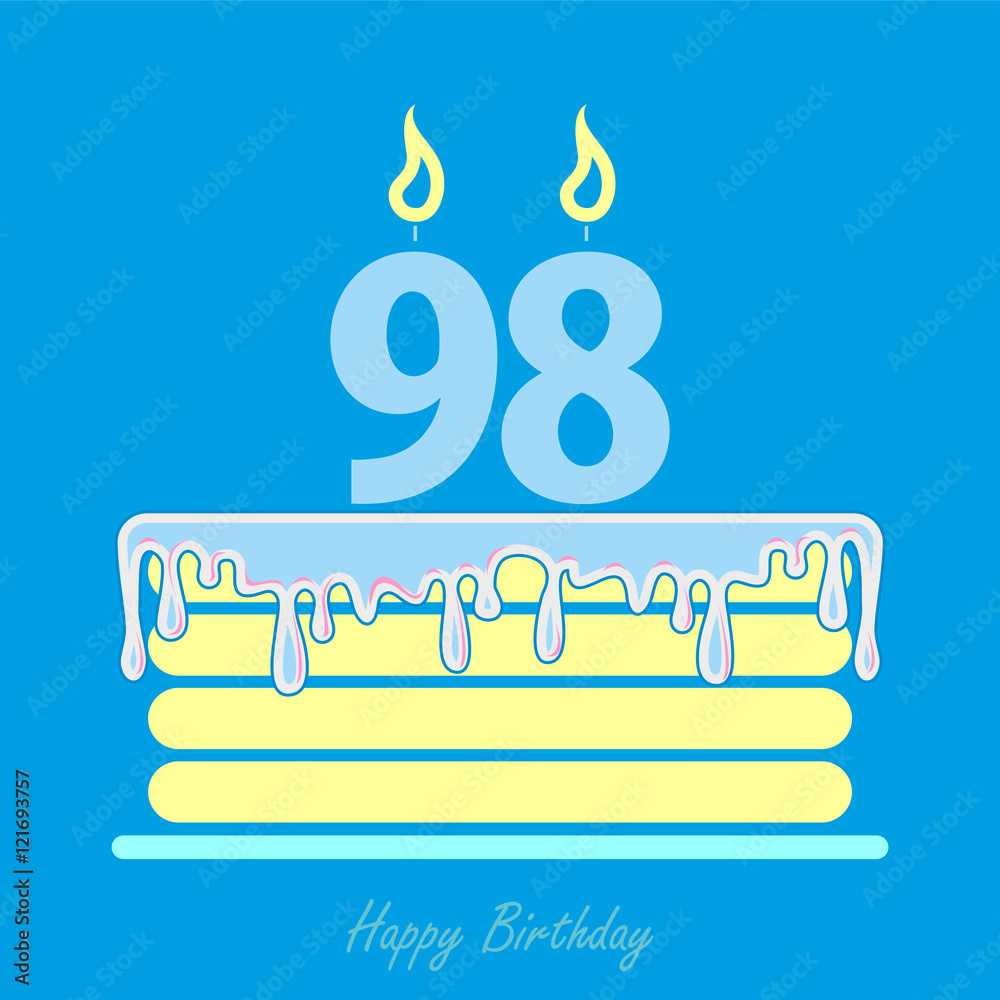 Fototapeta premium Birthday card with cake