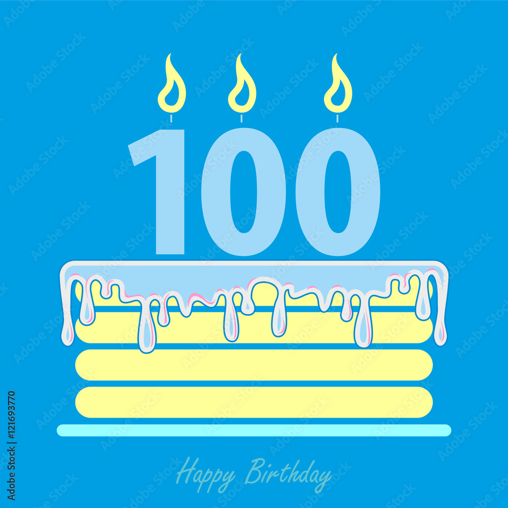 Fototapeta premium Birthday card with cake