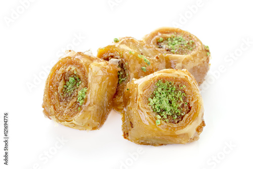 Turkish sweets on a white background