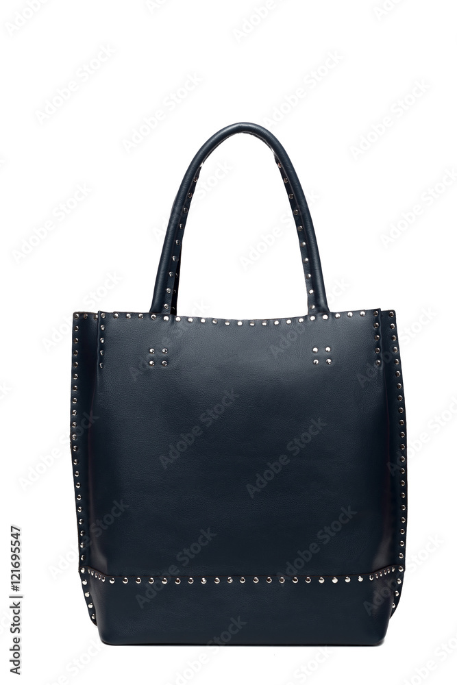 Naklejka premium Leather female handbag isolated on white