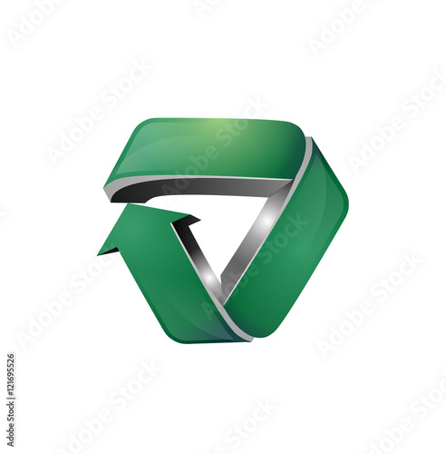 Trifecta Recycle 3D Logo Vector Image Icon