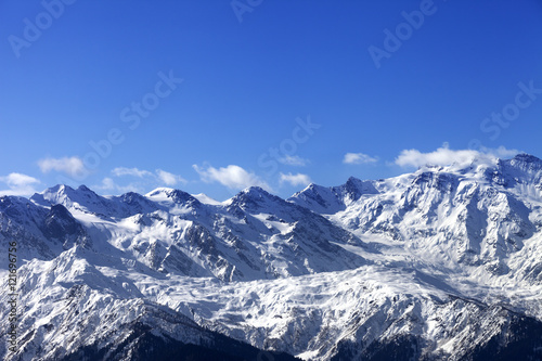 Snow winter mountains in nice sunny day © BSANI