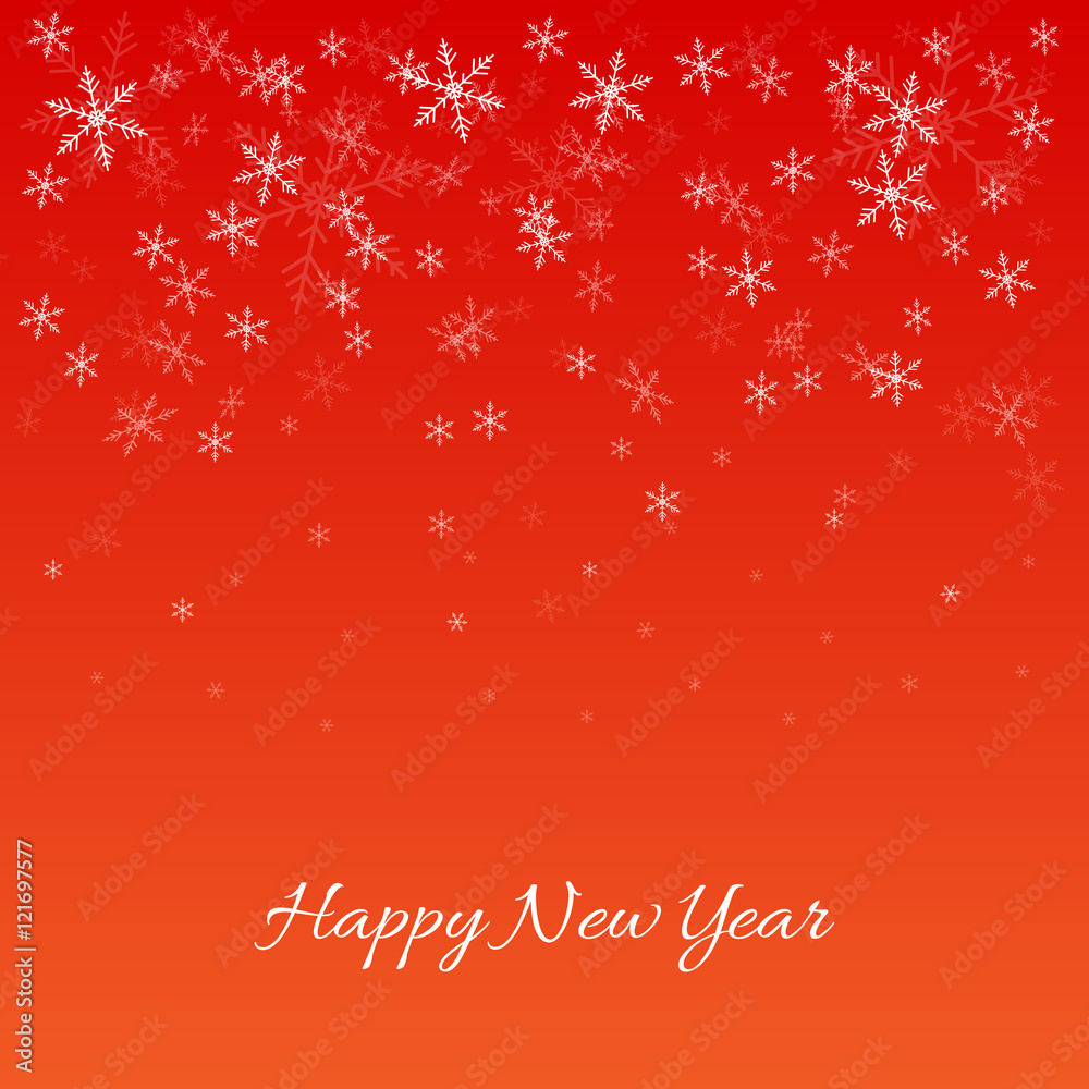 Snowflake and happy new year in vector