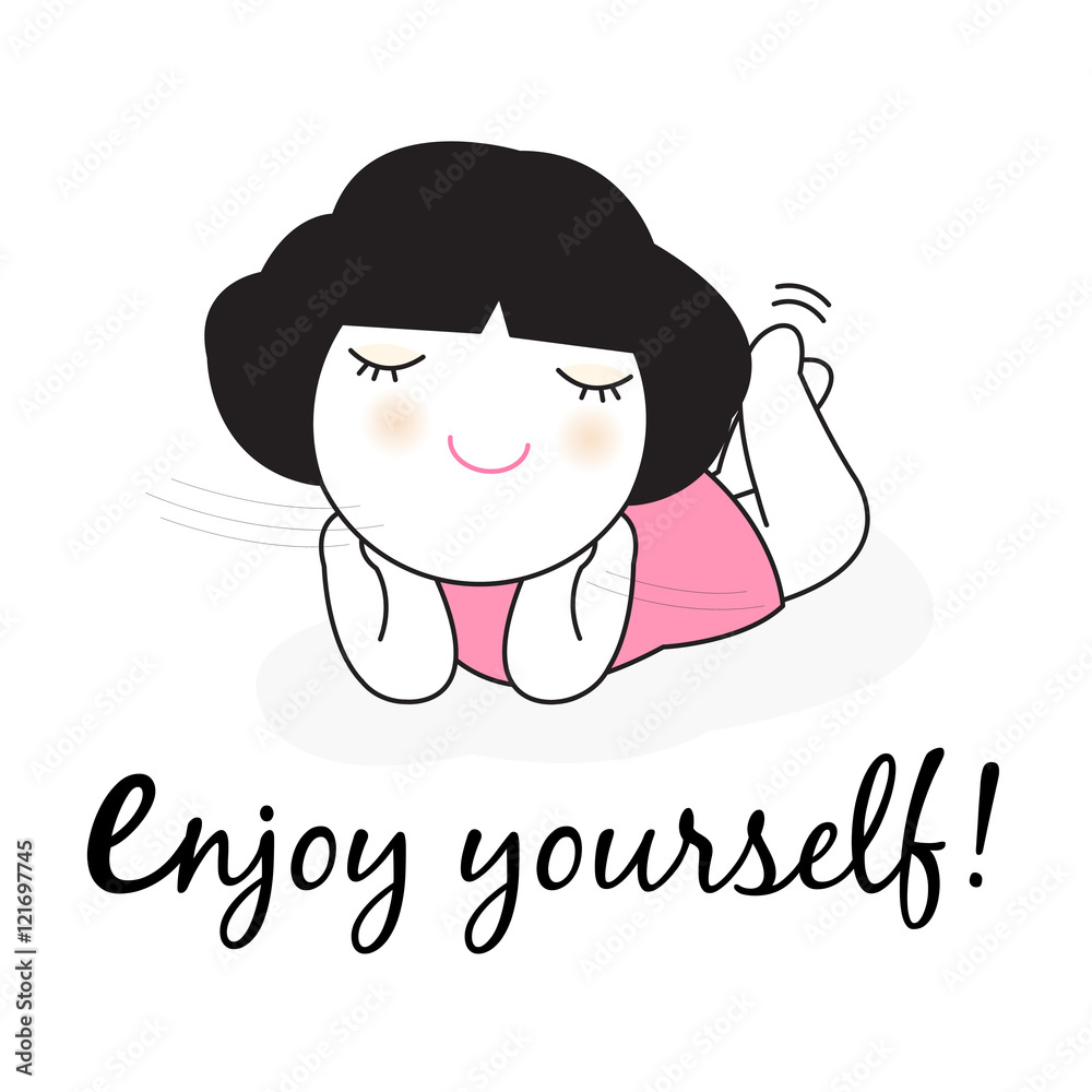 Enjoy Yourself Card Character illustration Stock Vector