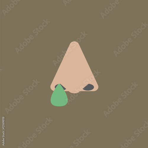 Blow The Nose Flat Design Vector Illustration
