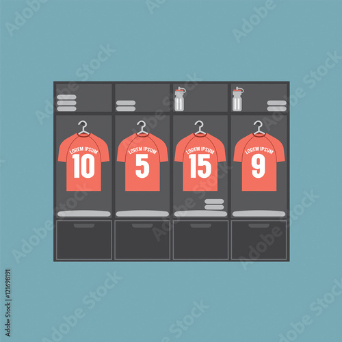 Football Or Soccer Dressing Room Vector Illustration