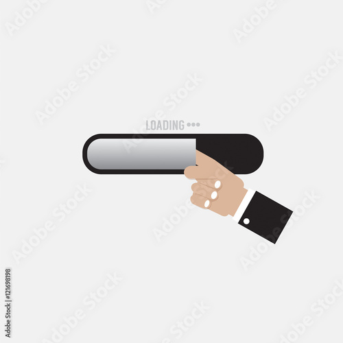 Hand With Loading Status Vector Illustration