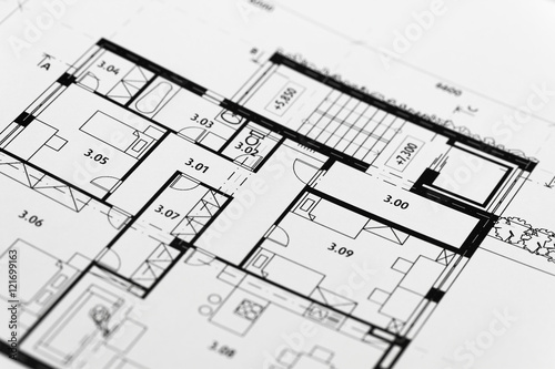 фотографія Focus on an architectonic plan