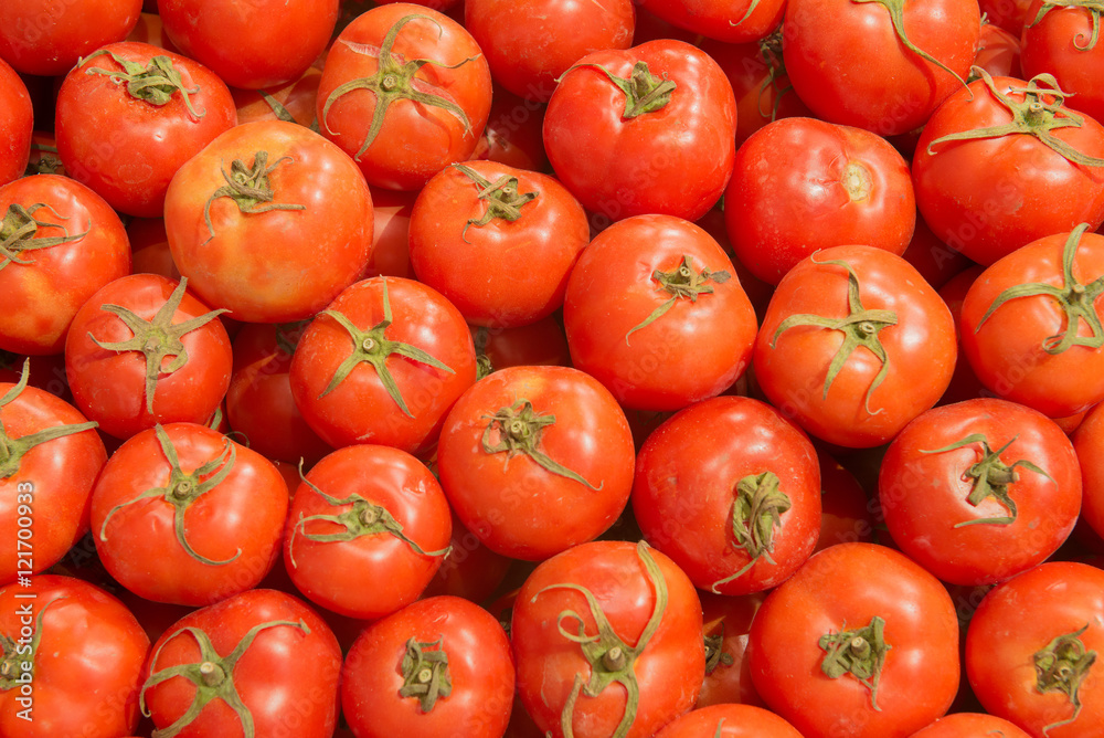 Red tomatoes at open air market Red tomatoes at open air market