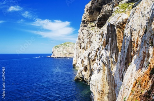 Capo Caccia cliffs near Neptune's grotto, Alghero, Sardinia, Italy