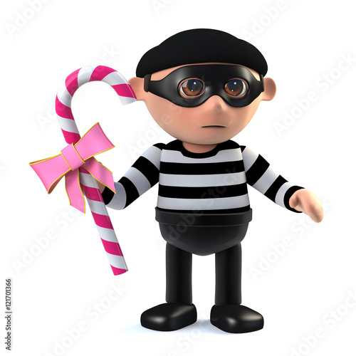 3d Burglar steals candy