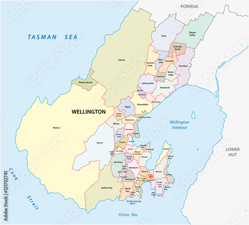 administrative map of New Zealand s capital Wellington