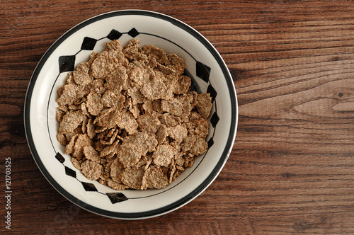 Breakfast with cereal in a bowl 