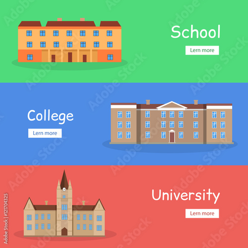Set of School, College and University Banners