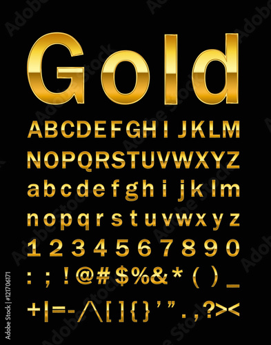 gold alphabet set