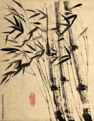 original drawing of bamboo