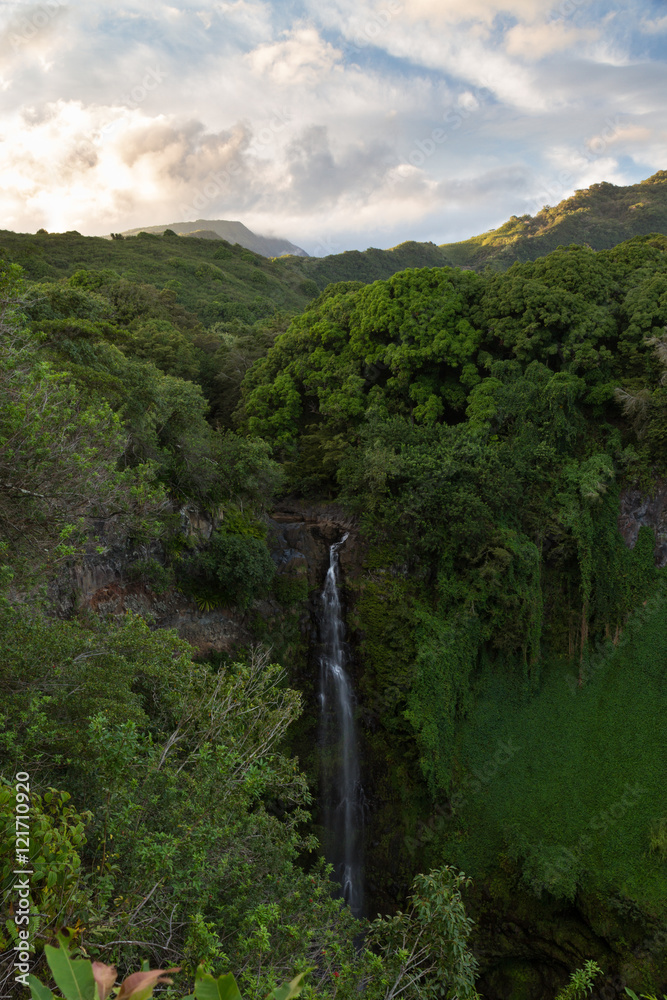 Fototapeta premium Makahiku Falls - An incredible waterfall in Maui