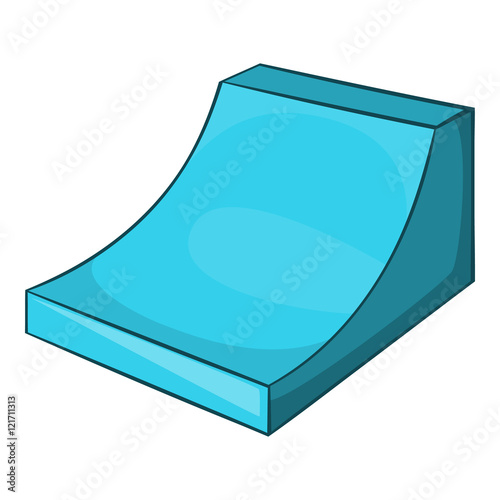 Snow half pipe for freestyle icon in cartoon style isolated on white background vector illustration